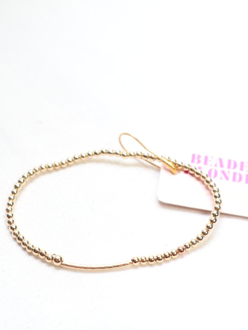 Beaded Blondes Gold Tone Bead Stretch Bracelet $46 New
